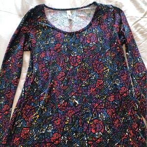 LuLaRoe Lynnae Multicolor Abstract Print Top
